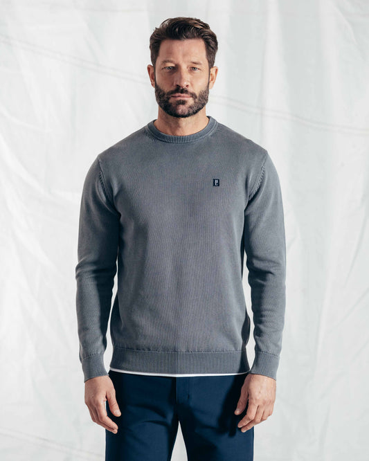 Organic Salted Crew Knit - Charcoal