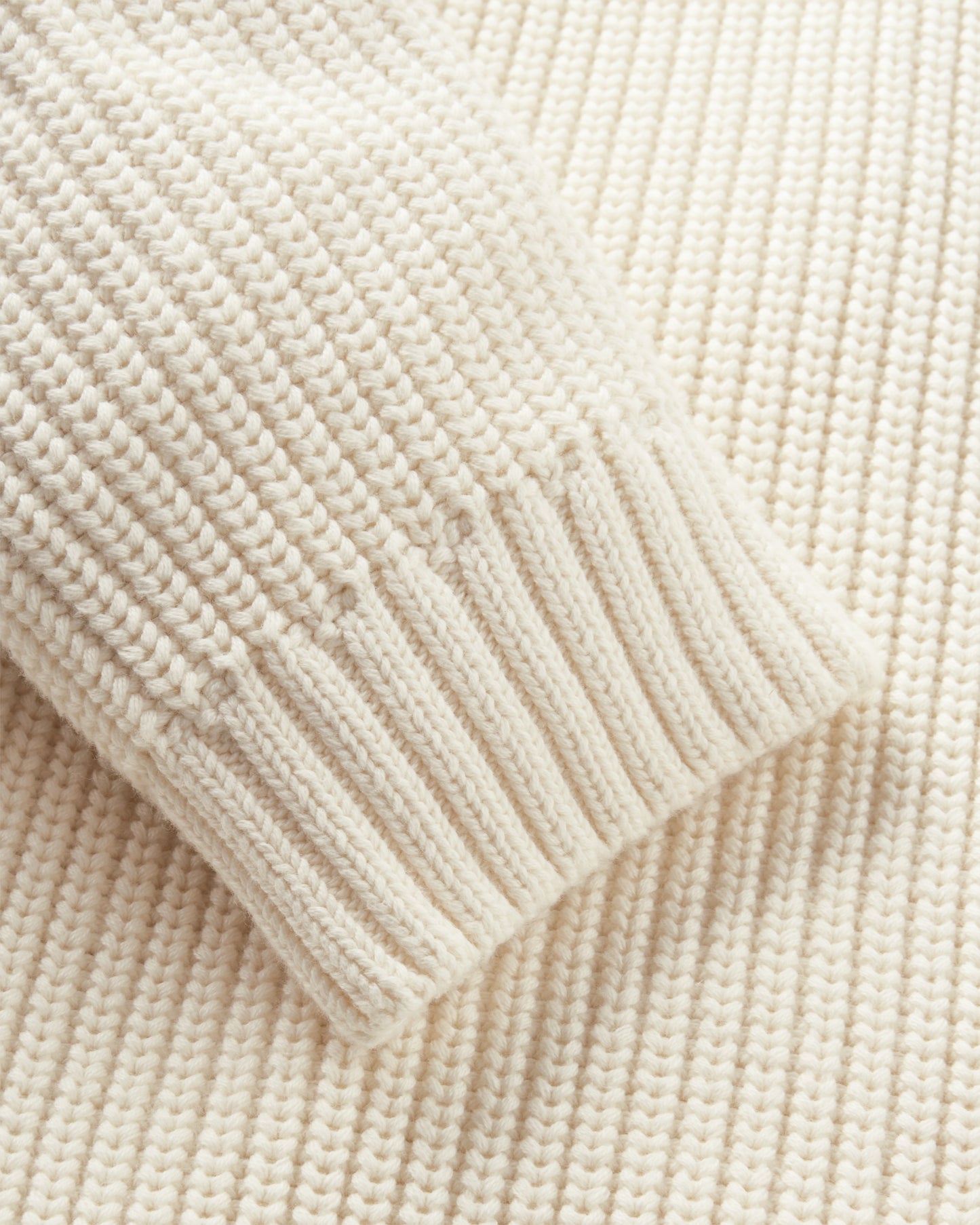 Golant Quarter Zip Ribbed Knit - Ecru White
