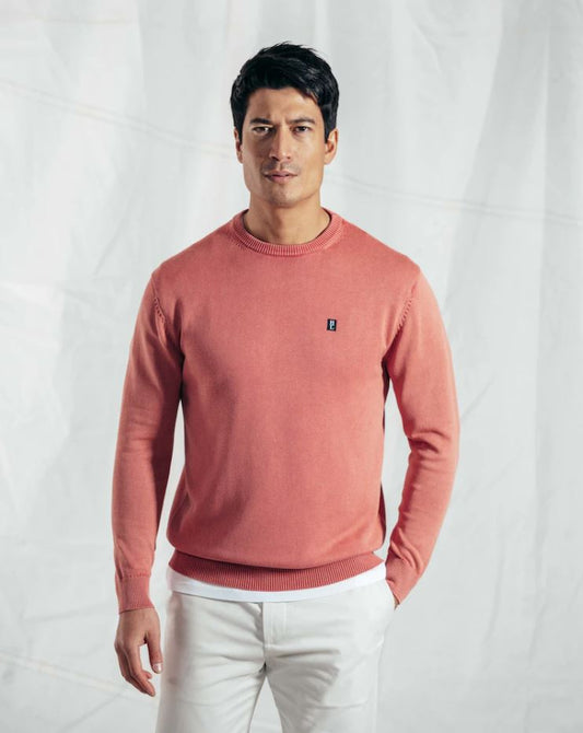Organic Salted Crew Knit - Nantucket Red