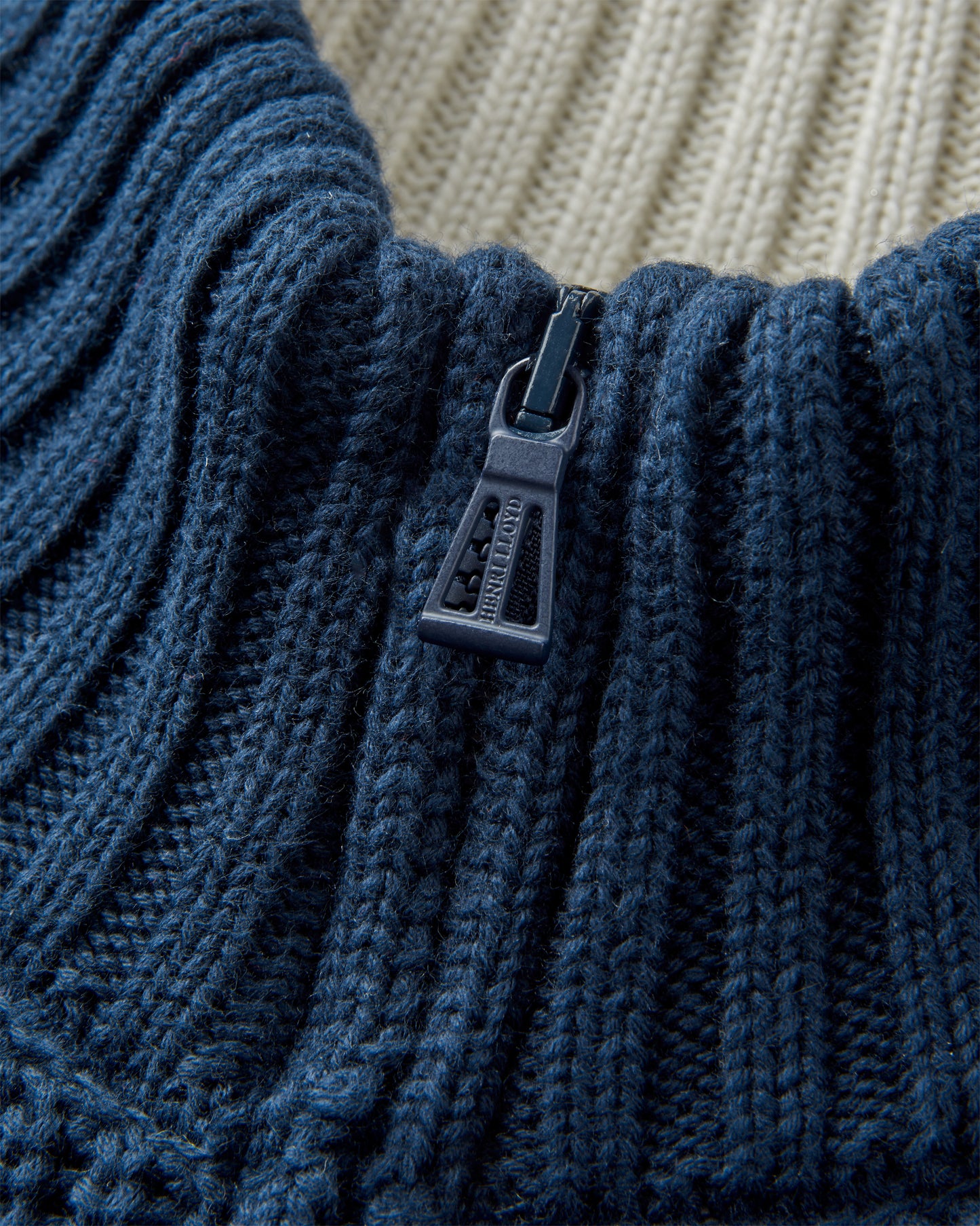 Golant Quarter Zip Ribbed Knit - Navy Blue