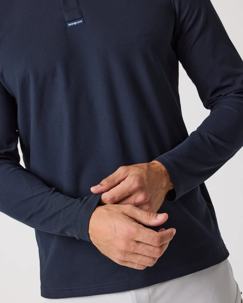 Men's Dri-Fast LS Polo - Navy Black