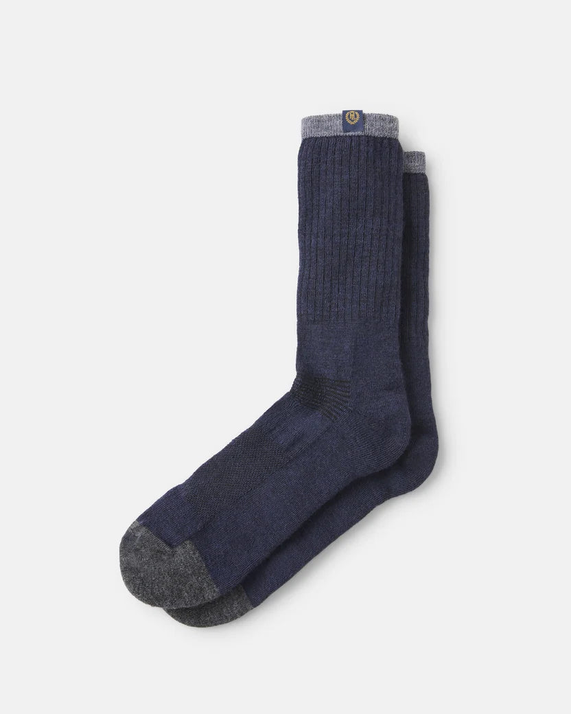 Merino Wool Sock - Navy Marl / Asphalt Marl