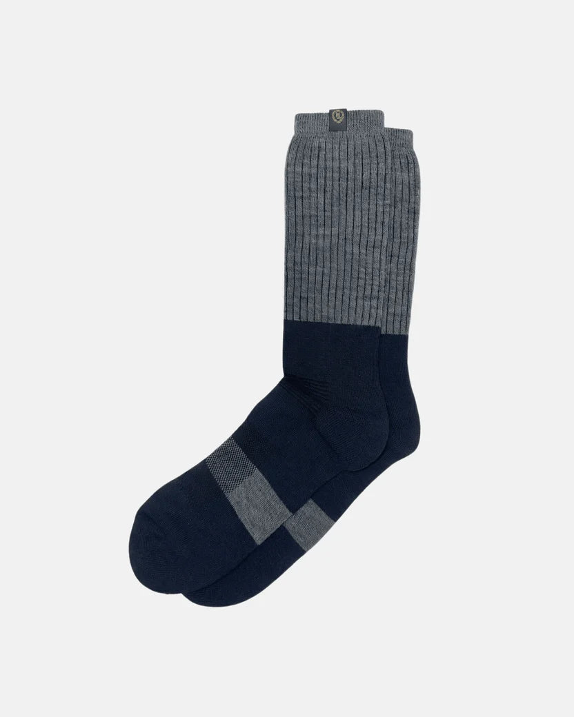 Merino Wool Sock - Asphalt Marl / Navy Marl