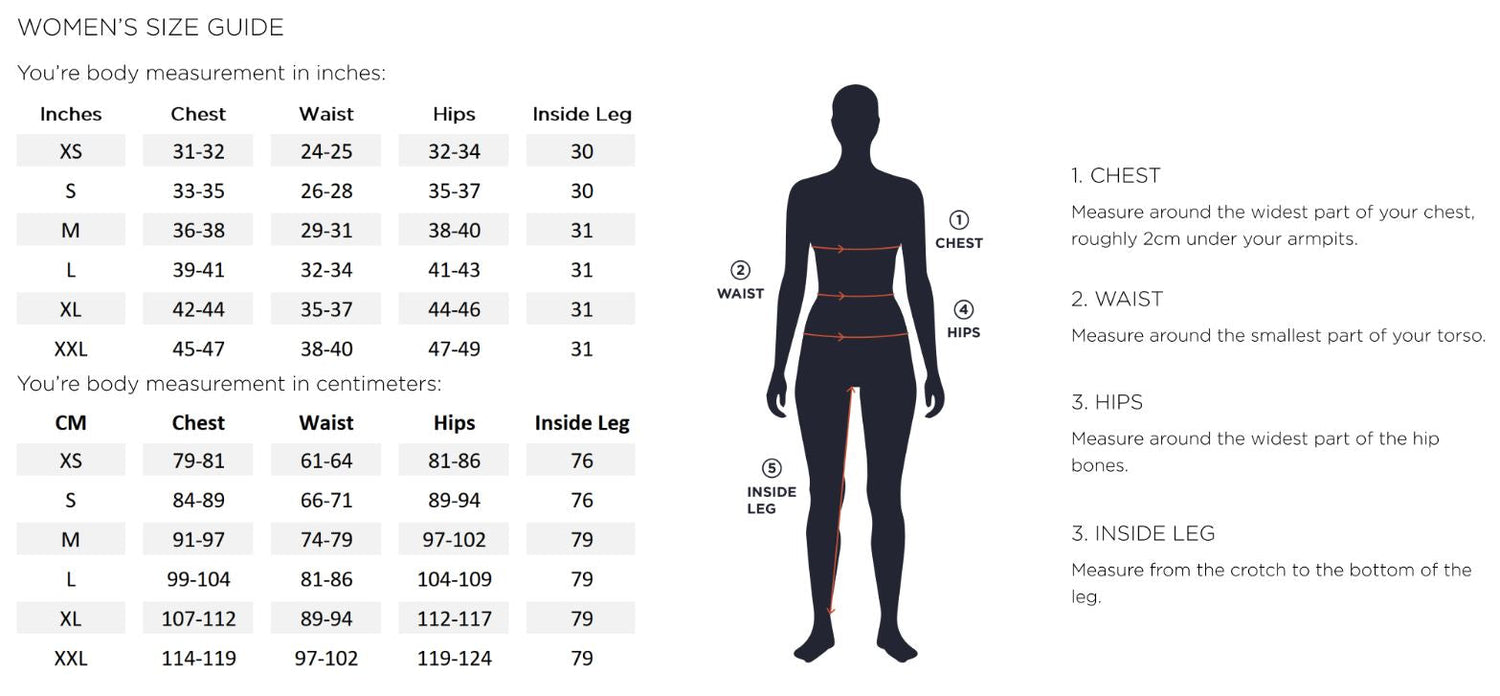 Sizing Chart - Female – Henri Lloyd Australia